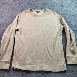 Banana Republic Men's L Long Sleeve Crew Neck Textured Pullover Sweatshirt Khaki
